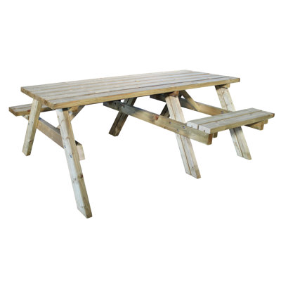 6 - Person Wood Patio Dining Set with Rectangular Table