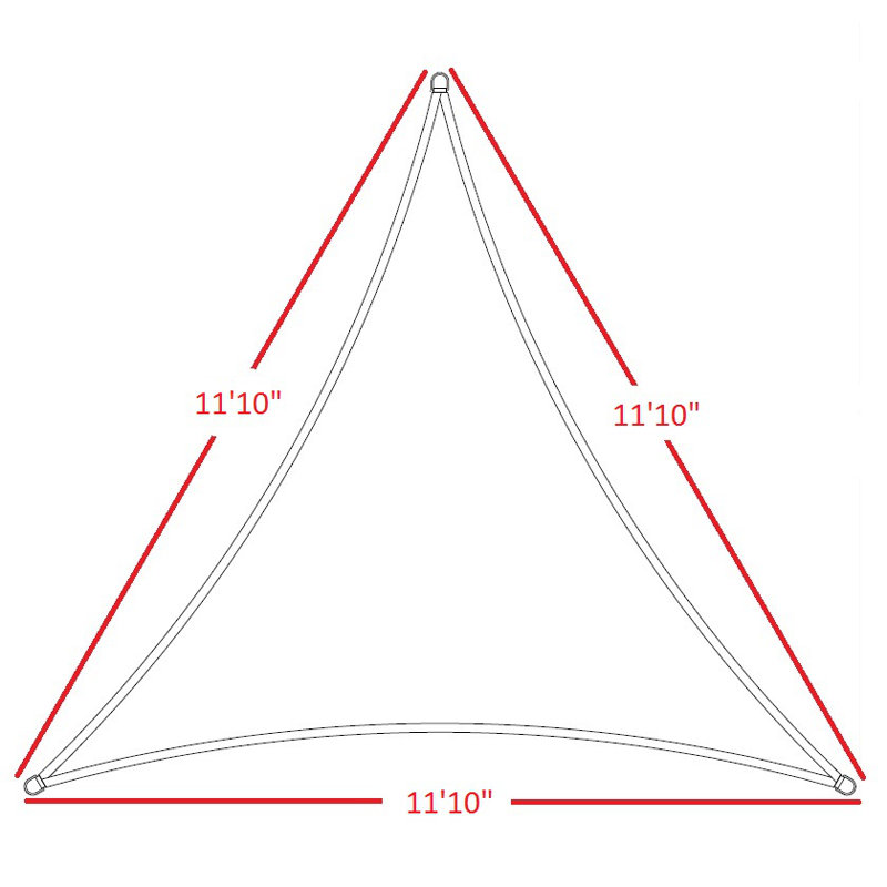 Toile d'ombrage triangulaire, Vert forêt, 11,1 pi x 11,1 pi x 11,1 pi