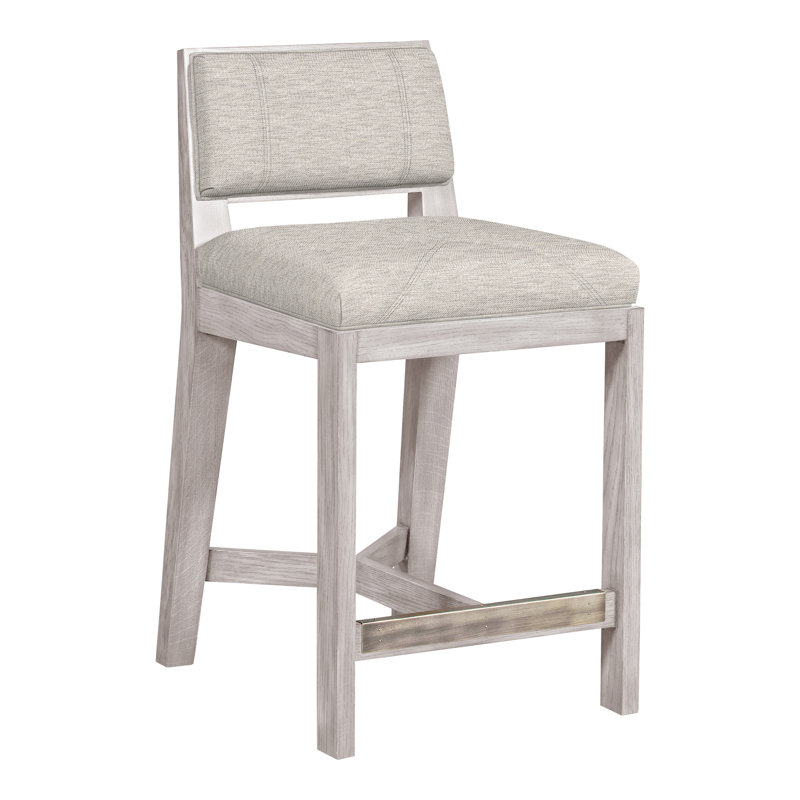 Thom Filicia Solid Wood 26.5" Counter Stool, Dove Gray, Impala Linen