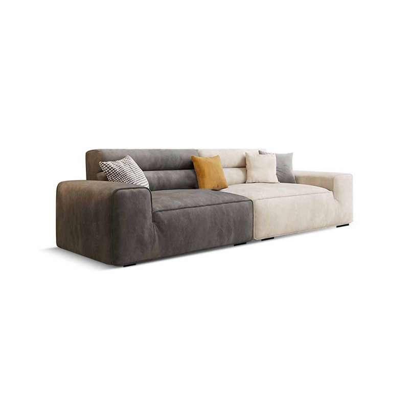 Coussin modulaire gris et blanc 100% polyester, 3, H 29,53 po x l 94,49 po x P 39,37 po