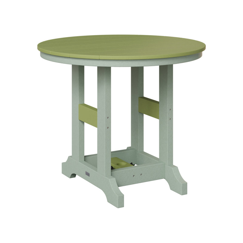 Garden Classic Outdoor Round Dining Table, Seafoam, Kiwi Green