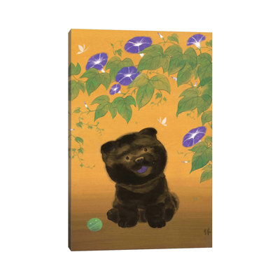 Chow And Morning Glories by Martin Hsu - Print on Canvas