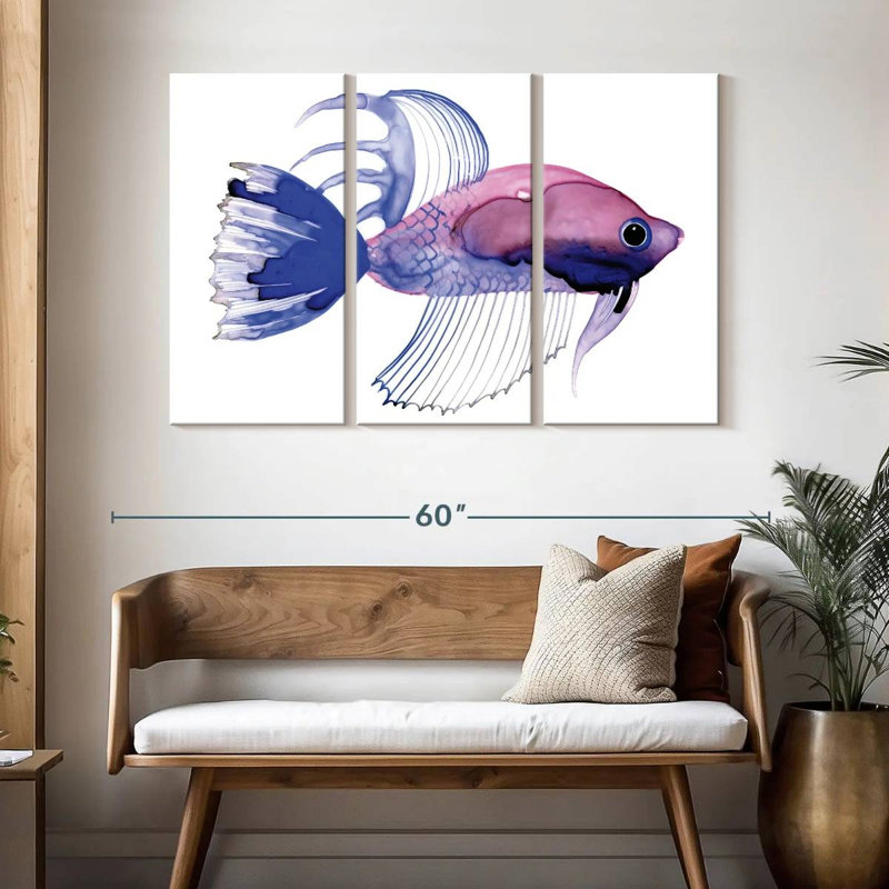 Brampt Purple Fish Mini, 32" H x 50" W