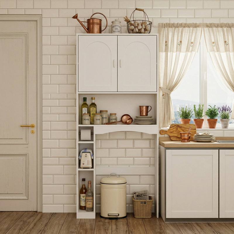 Armoire de cuisine de 70,9 po de hauteur avec tablette réglable