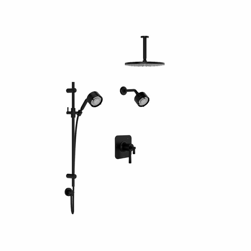 Graceline All-In-One Kit with Rough in-Valve, Matte Black