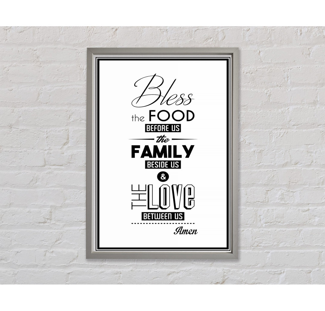 Bless The Food Before Us 2 - Einzelner Bilderrahmen Typografie auf Leinwand