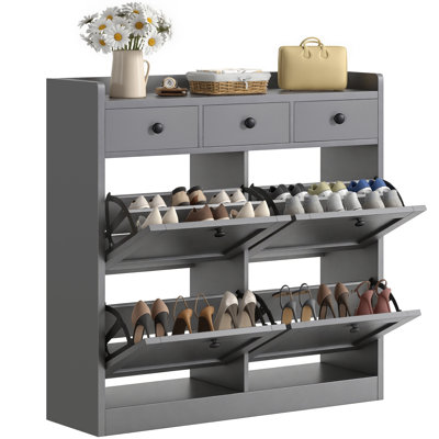 16 Pair Flip Down Shoe Storage