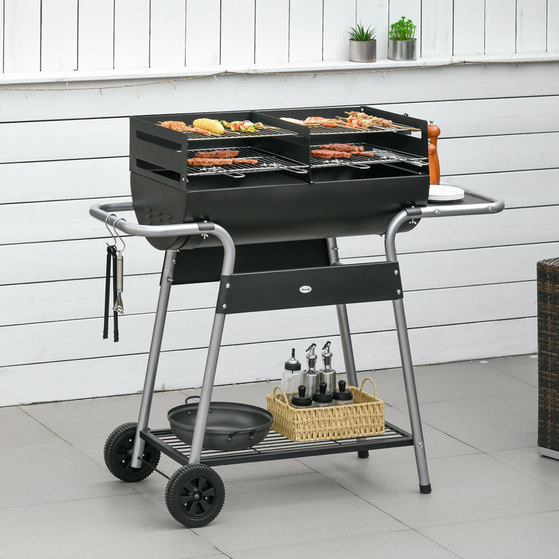 Outsunny 130cm W Portable Charcoal Grill