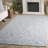 Moumna Ebony Hand Tufted Wool/Cotton Abstract Rug in Ivory/Light Blue-2108605428