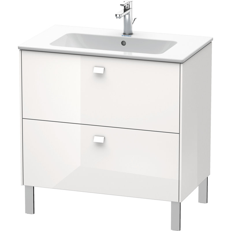 Base de meuble-lavabo mural simple 32,15 po Duravit Brioso (blanc brillant), Haute brillance blanche