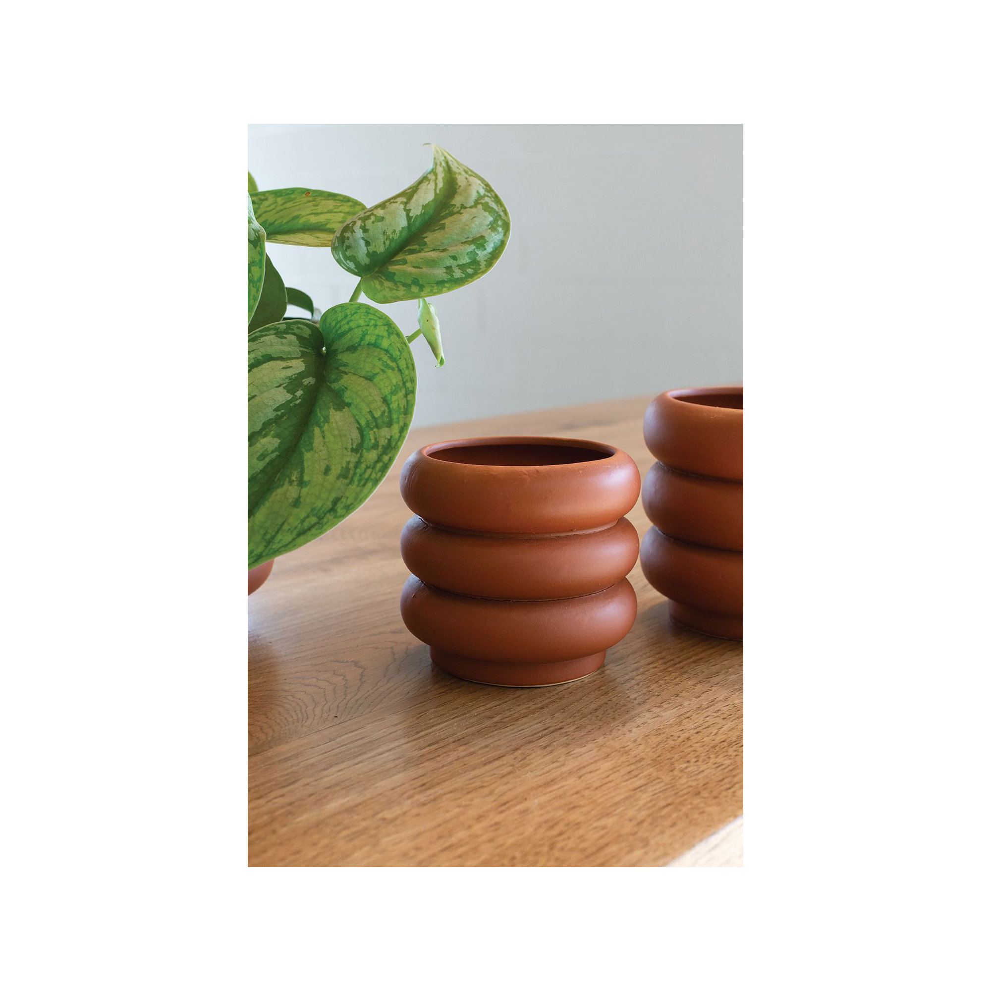Tarus Handmade Ceramic Pot Planter, 4" H x 4.5" W x 4" D