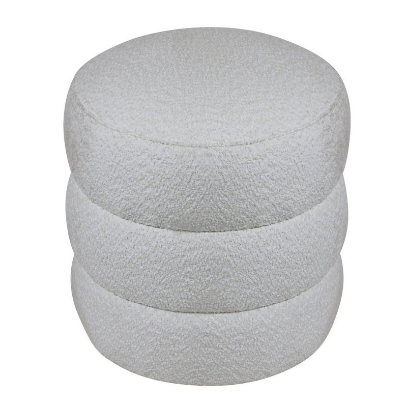 Upholstered Ottoman, White
