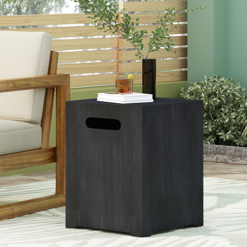 Table d'appoint multi-fonctionnelle en fer thermolaqué sans assemblage l 15,11 po x P 19,46 po Gris foncé Organisation extérieure utilisée comme structure propre et organisée