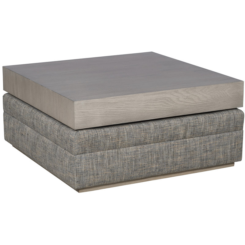 Boyden Ottoman With Wood Top, Casa Blanca, Navada Snow