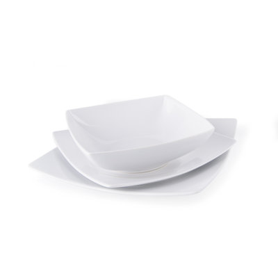 Shiny Porcelain China Stoneware Dinnerware Set 18 Piece - Service for 6