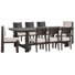 Table de salle à manger à tréteaux Makaylee avec 6 chaises d'appoint et 2 chaises d'appoint rembourrées