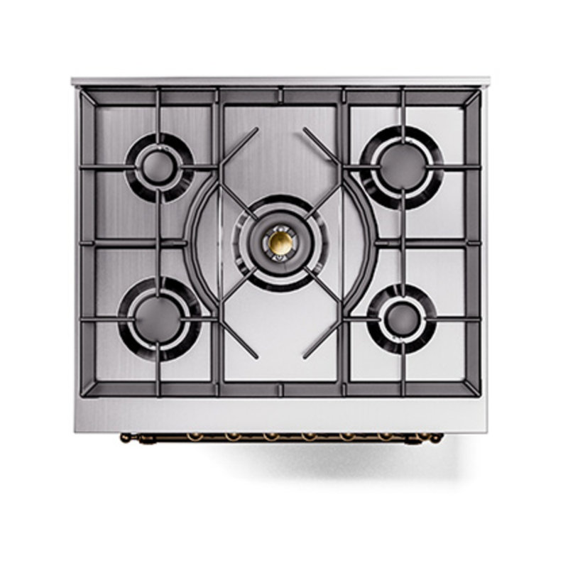 ILVE Nostalgie II Noblesse 30 in Dual Fuel Range, Burgundy/Bronze, Natural Gas