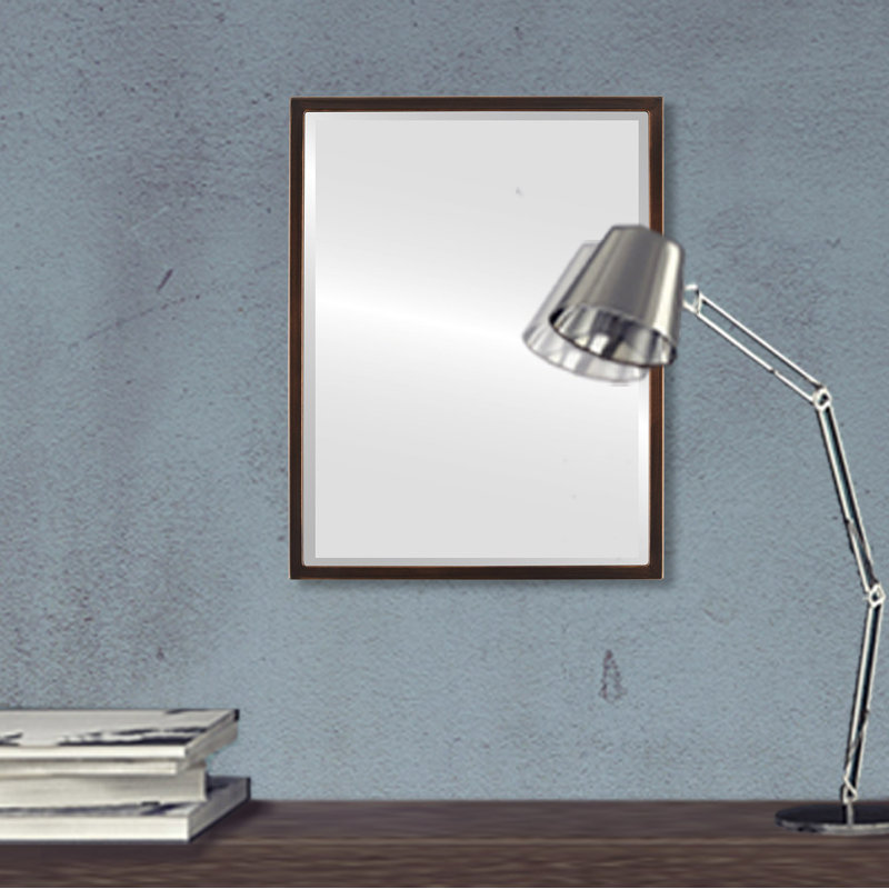 Miroir d'appoint Campblin, H 17,12 po x l 21,12 po, Bronze huilé