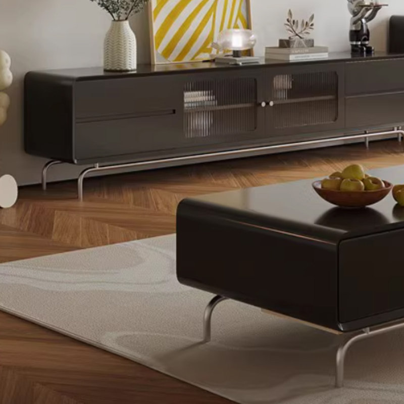 Meuble télé moderne au sens simple, Noir, noir, noir, noir, 78.74"