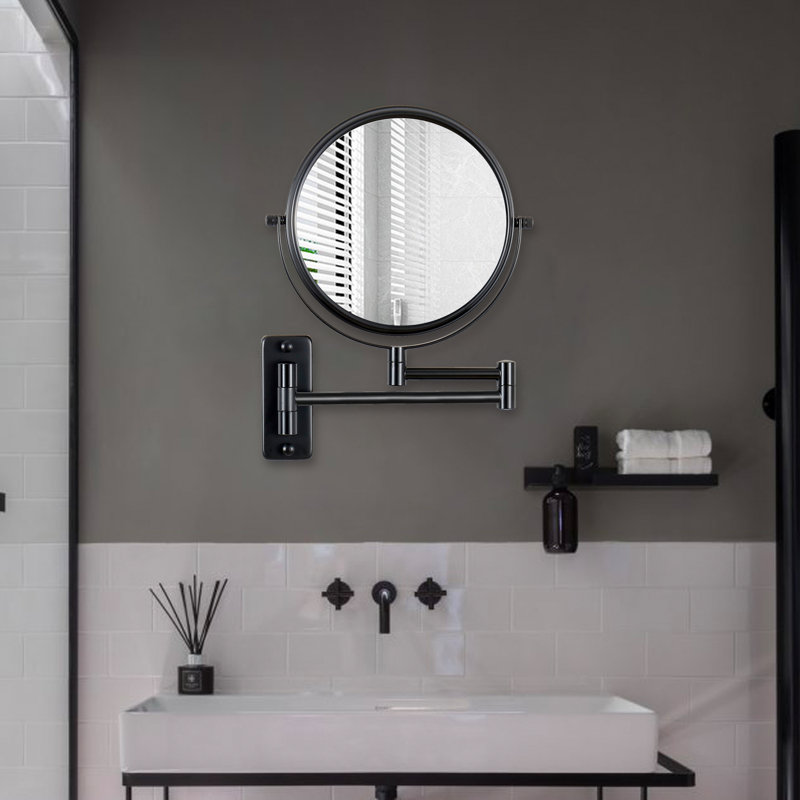 Miroir de salle de bain grossissant Luft, Noir
