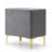 Elegant Velvet Upholstered Nightstand With Gold Legs-7848623