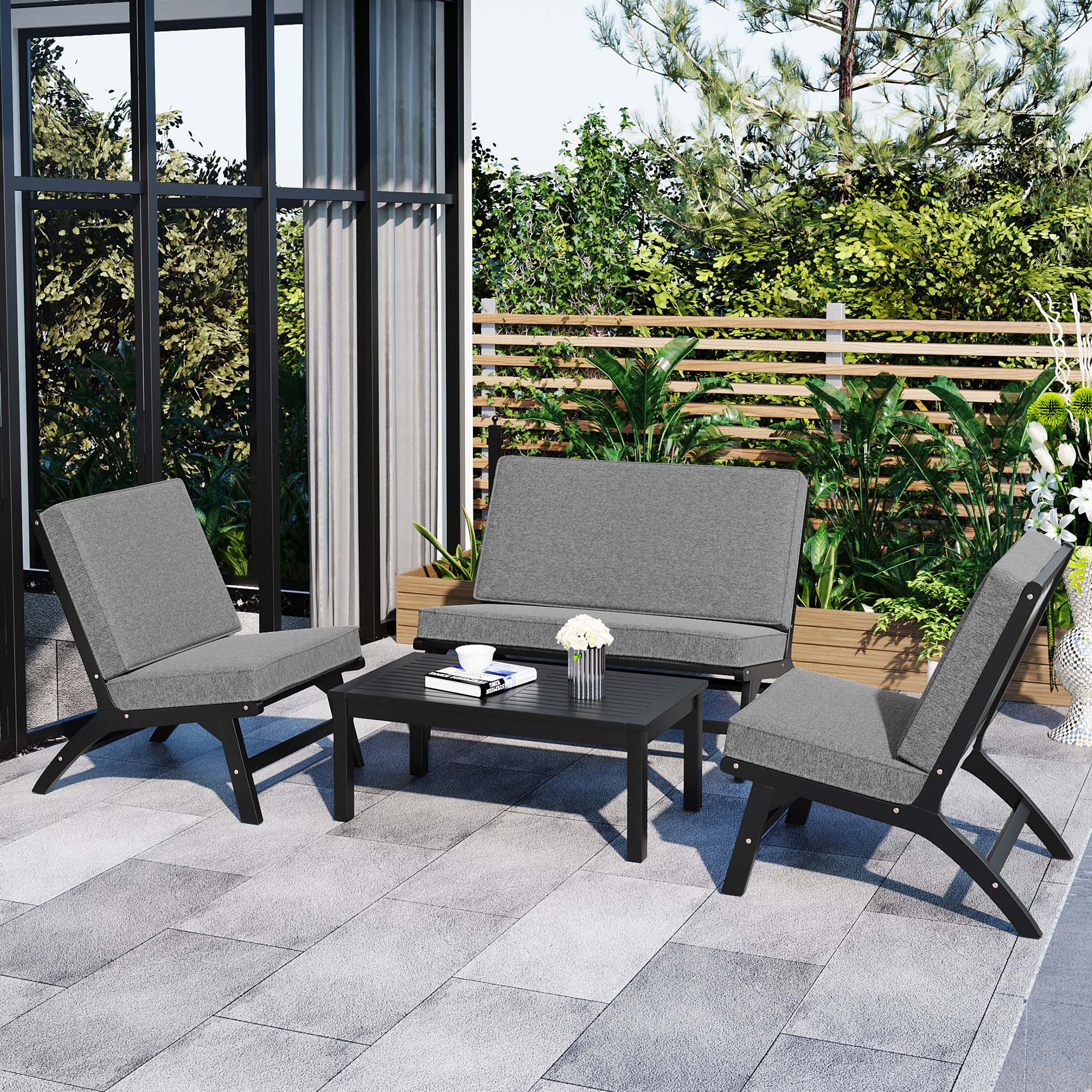 George Oliver 4-Piece V-Shaped Seating Group - Wayfair Canada