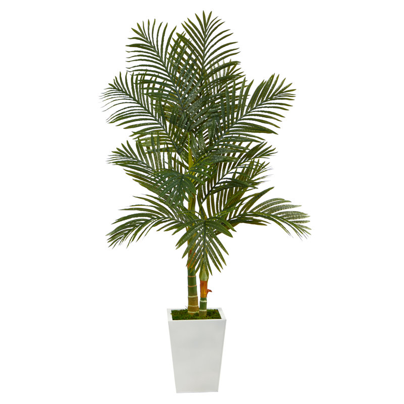 66'' Faux Palm Tree in Metal Planter