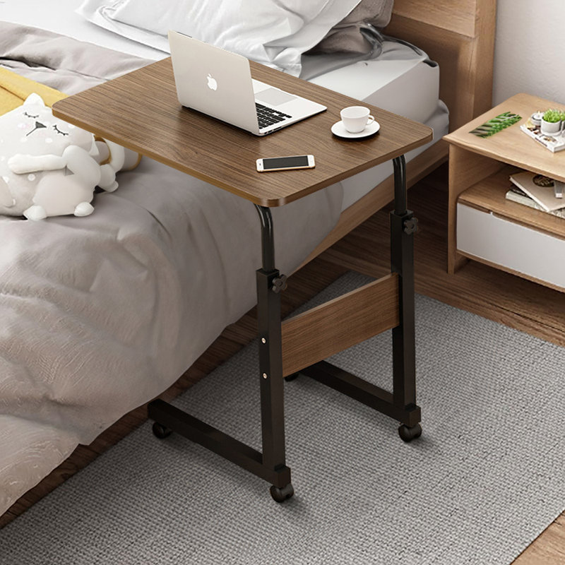 Adjustable Metal Base Writing Desk, Wood/Black