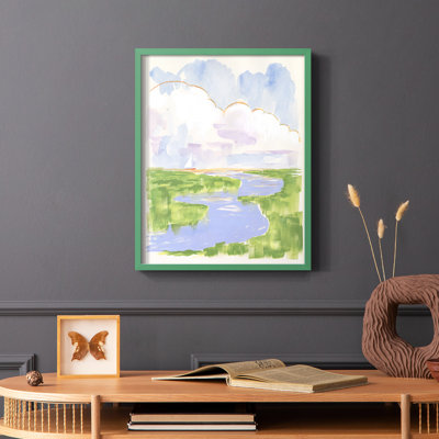 «Low Country River Vista I», reproduction encadrée - bois massif
