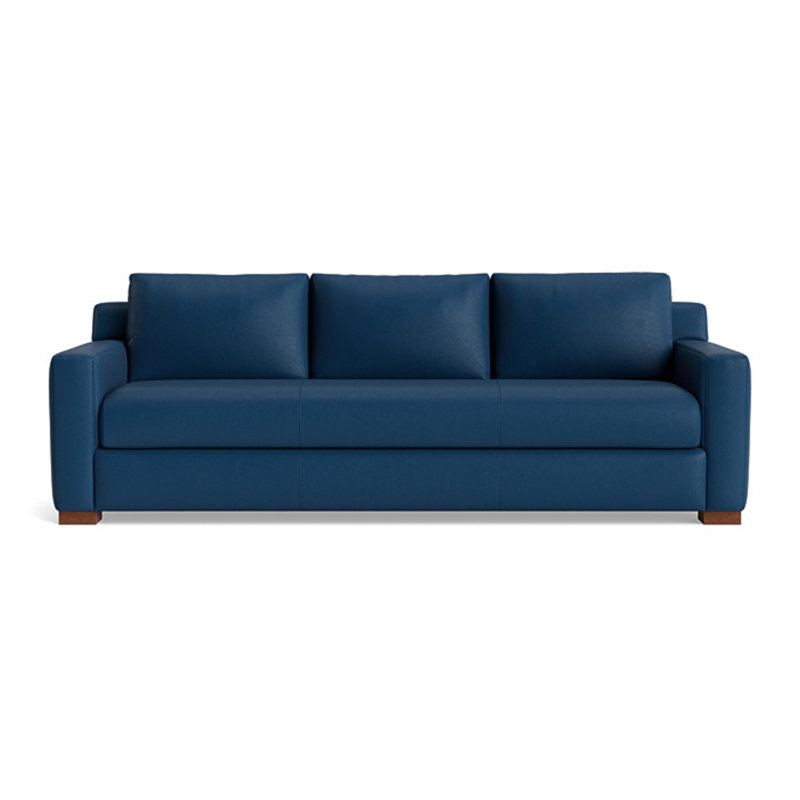 Catalina Leather Sofa (95"), Leather - Deep Blue
