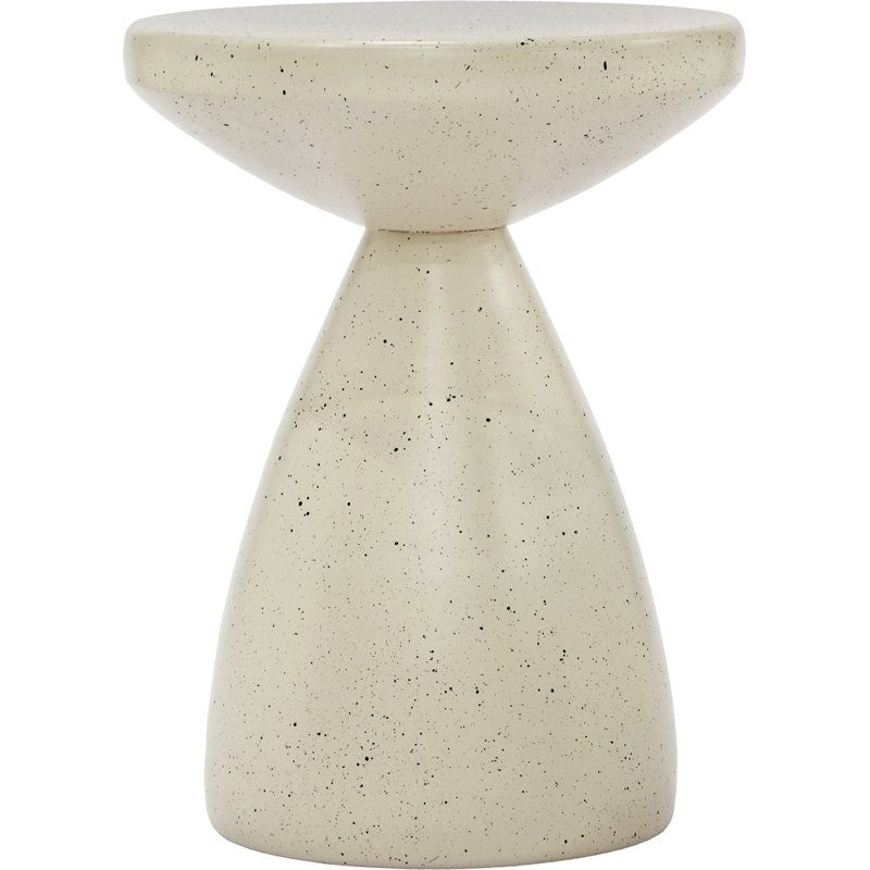 Table d'appoint en fer Anika Hendershot, Crème Terrazzo