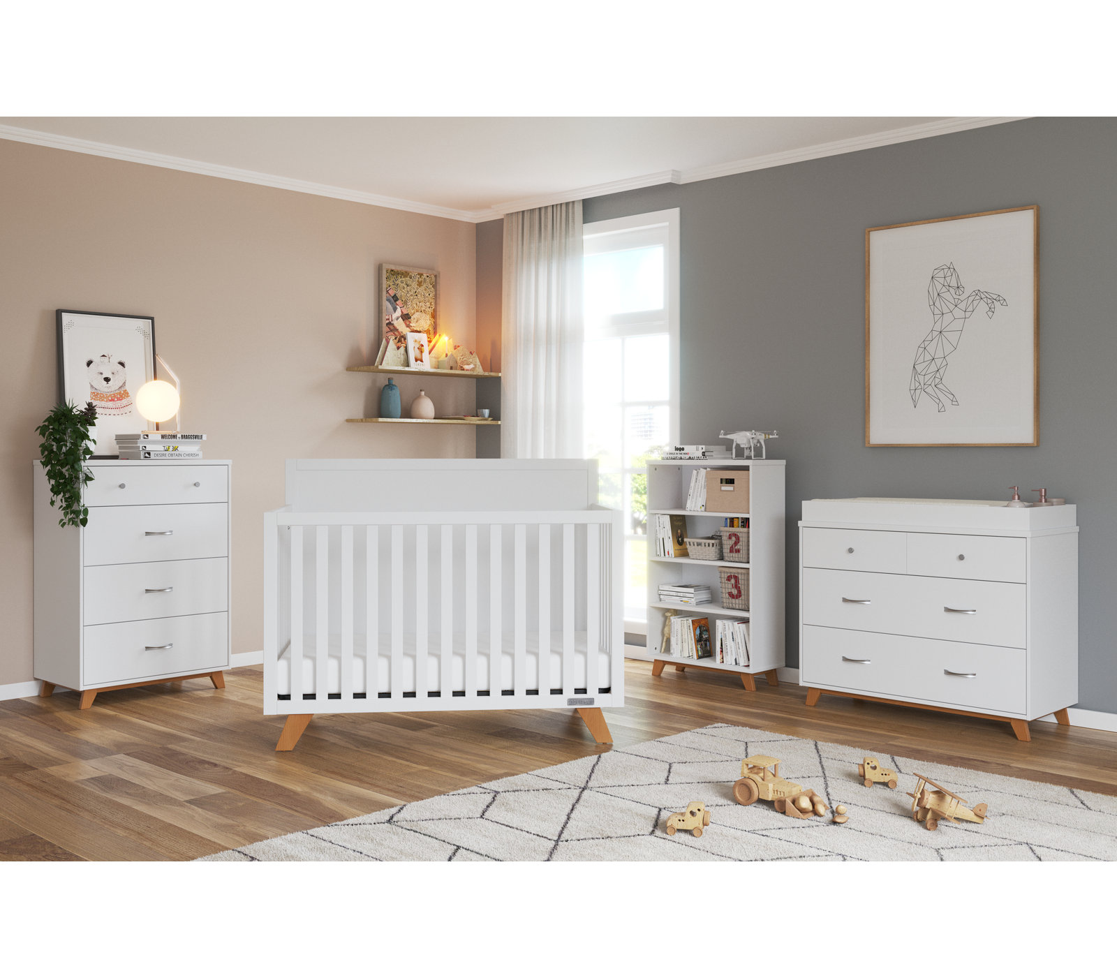 Soho 4 - Drawer Chest, White/Natural