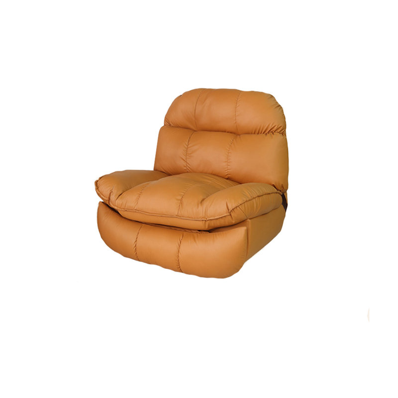 Oehling Faux Leather Recliner, Orange Faux Leather