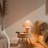 18" Tan Ceramic Table Lamp with Linen Shade