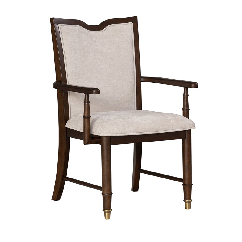 Chaise de salle à manger 2 pièces avec accoudoirs et dossier rembourrés or