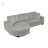 Corduroy Tufted Upholstered Sleeper Sectional Sofa, L-Shaped Modular Convertible Sofa with Freely Placed Arc-Shaped Footstool - Gray-991080581