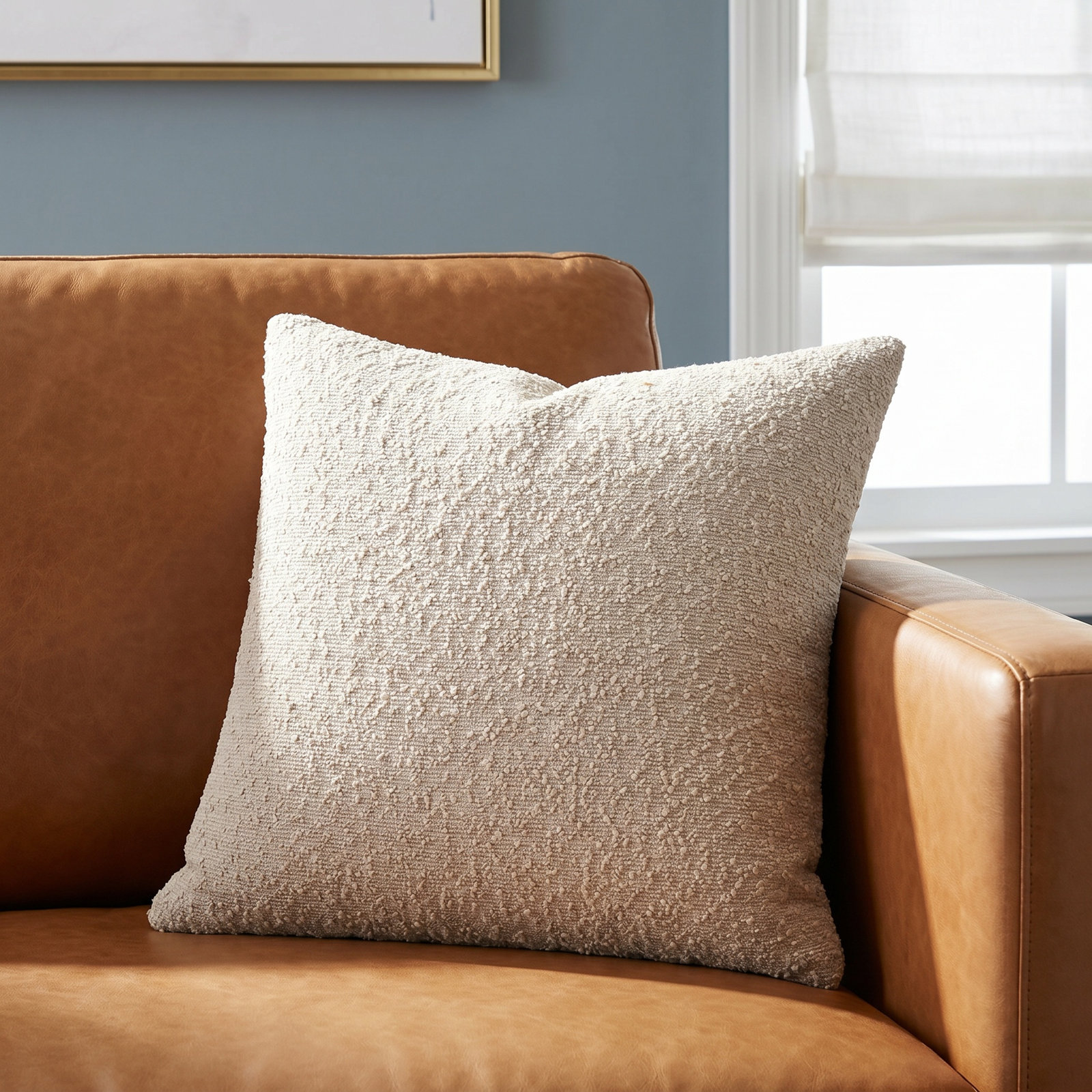 Amalfi Pillow Cover, Square 18", Pillow Cover Only - No Insert, Beige