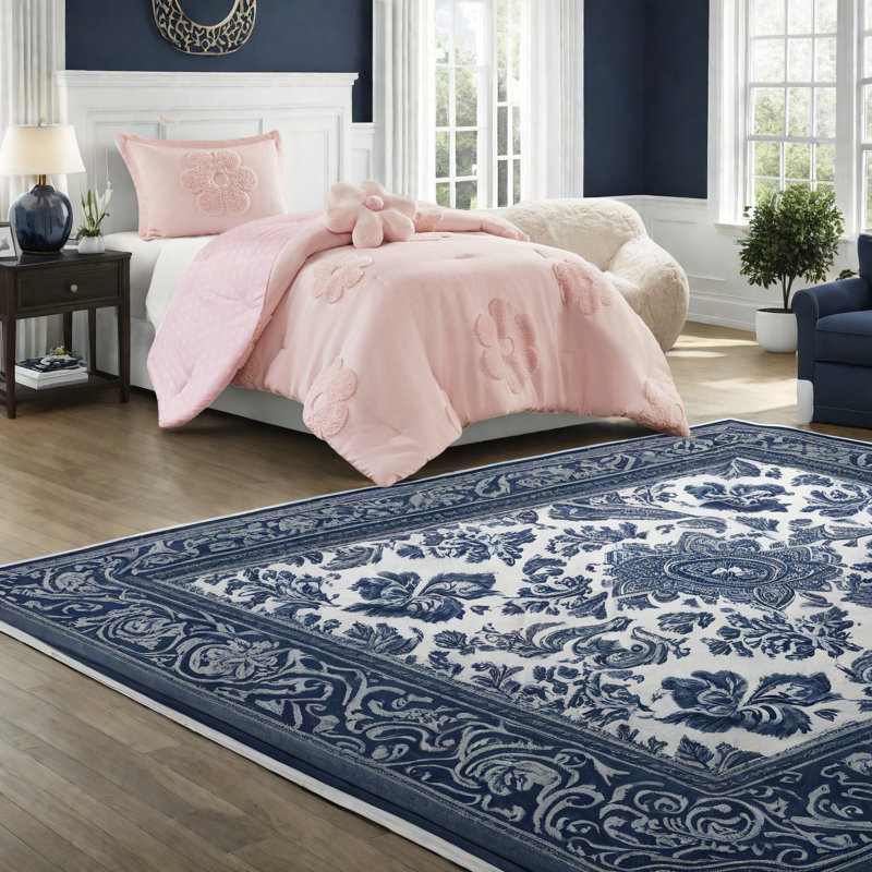 Ensembles de literie hypoallergéniques en chenille touffetée, motif floral rose pour les chambres confortables