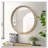 Round Decorative Wall Mirror, 31.5" Distressed Wood Beaded Frame Mirror For Entryway, Living Room, Bathroom, Farmhouse Style Accent Mirror-669141381