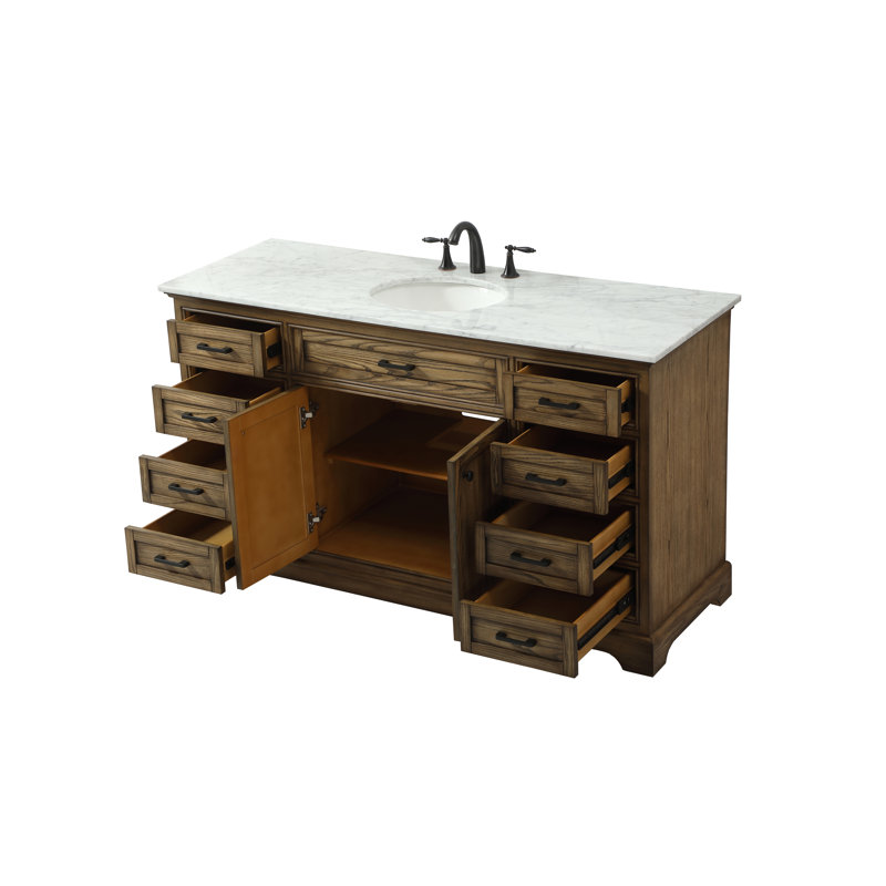 Ensemble de meuble-lavabo simple 60 po Hermes, Bois flottant