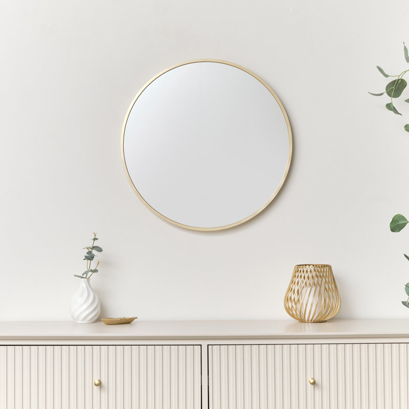 Round Gold Wall Mirror, 50 x 50 cm 