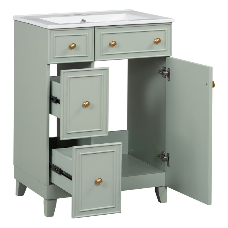 Meuble-lavabo moderne 24 po, Vert