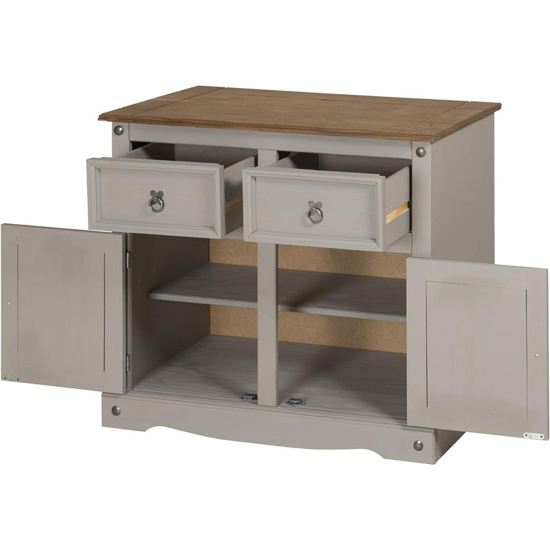 Doe 86cm Sideboard, 80.6cm H x 91cm W x 43cm D, Grey