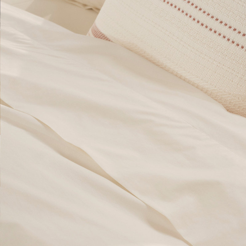 Housse de couette raffinée en percale biologique, Housse de couette double / grand, Naturel