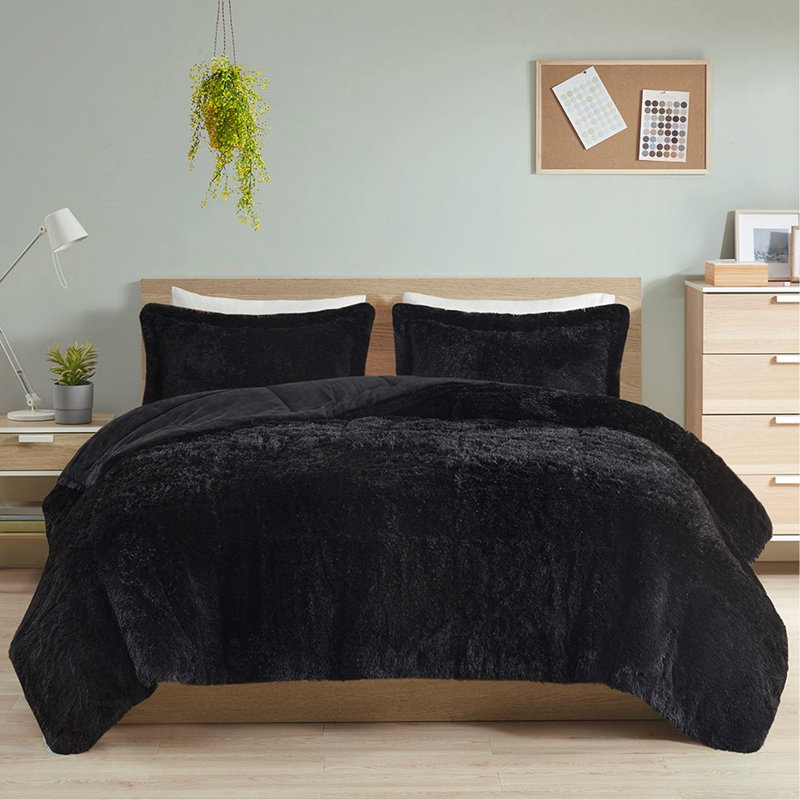 Full/Queen Comforter With Shaggy - , Warm And Soft Bedding Fur , Fluffy