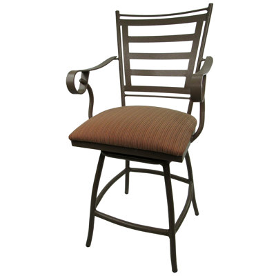 Darin Metal Outdoor Stool with Cushion