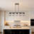 5-Light 47.2" Wide Kitchen Island Linear Pendant With Smoky Glass Shades