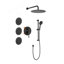 Système de douche avec pomme de douche, douche à main, barre coulissante, jets de corps, bras de douche, tuyau, garniture de valve et poignées à levier-117992993
