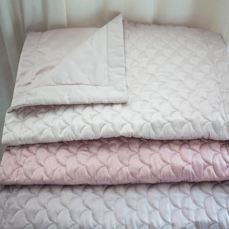 Standard Pewter Satin Quilted Pillow Sham