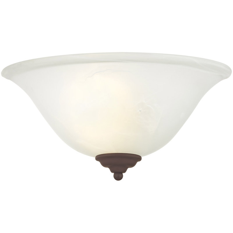 1-Light Bronze Wall Sconce White Alabaster Glass Shade: Stylish Illumination with Alabaster Glow